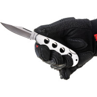 Складной нож STAYER цельнометаллическая облегченная рукоятка 47613_z01