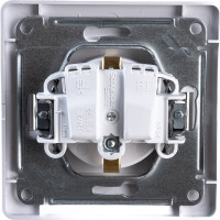 Розетка Systeme Electric 1-м GLOSSA с заземлением, защитные шторки белая SchE GSL000144
