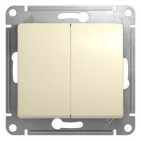 Механизм переключателя 2-клавишный Systeme Electric (Schneider Electric) GLOSSA, бежевый, арт. GSL000265