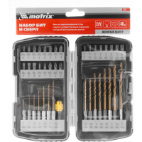 Набор бит и свёрл  40 предметов MATRIX 11322