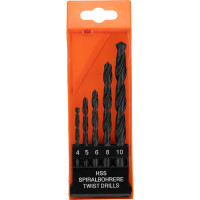 Набор сверл по металлу SPARTA 4-5-6-8-10 мм, HSS,5 шт., пласт. бокс, цилиндрический хвостовик// 723105