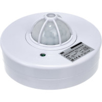 Датчик движения IEK ДД 024, 1100Вт, угол обзора 360град., 6м, IP33, белый, LDD11-024-1100-001