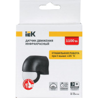 Детектор движения IEK ДД 010 1100Вт, угол обз. 180град. дальн. 10м, IP44, черн. LDD10-010-1100-002