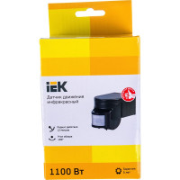 Детектор движения IEK ДД 012 1100Вт угол обз. 180град., дальн. 12м, IP44, черн. LDD10-012-1100-002