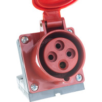 Розетка наружной установки IEK 16А 3P+Е 380В IP44 114 ИЭК PSR12-016-4