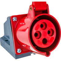 Розетка наружной установки IEK 32А 3P+Е 380В IP44 124 ИЭК PSR12-032-4