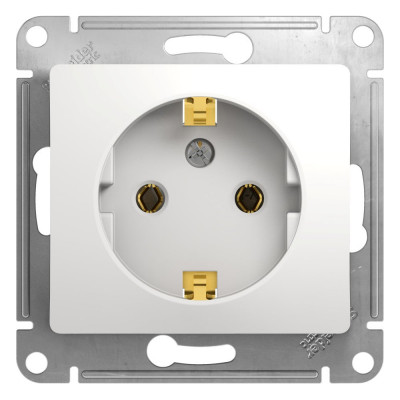 Механизм розетки Systeme Electric 1-м GLOSSA с заземлением, белая SchE GSL000143