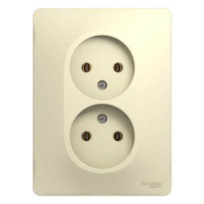 Розетка Systeme Electric 2-м GLOSSA без заземления, бежевая SchE GSL000220