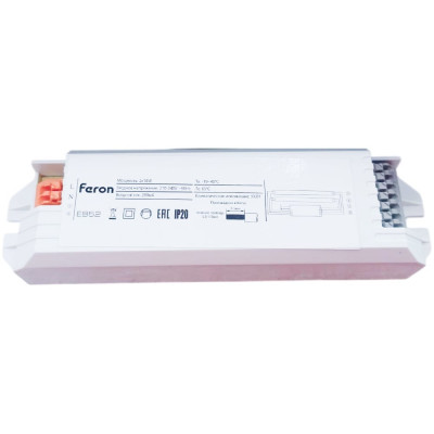 Аппарат пускорегулирующий электронный FERON (балласт), 2х18W T8/G13 230V, EB52 21522