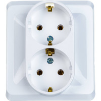 Розетка 2-м СП Systeme Electric (Schneider Electric) Этюд, 16 А, с заземлением, белый, арт. PC16-007B
