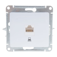Механизм компьютерной розетки Systeme Electric 1-м RJ45 GLOSSA белая SchE GSL000181K