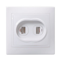 Розетка GENERICA KVARTA 2-местная RJ11+RJ45 кат.5е РК/Т12-КБ белый EIK10-K01-DM