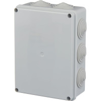 Коробка распаечная IEK открытой проводки, IP44, КМ41243, RAL7035,10 гермовводов, ИЭК UKO11-190-140-070-K41-44