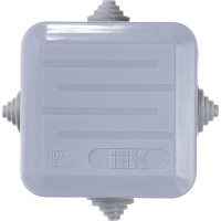 Распаечная коробка IEK открытой проводки, 70x70x40, IP44, КМ41236, 4 гермоввода,защелкивающаяся крышка UKOZ11-070-070-040-K41-44