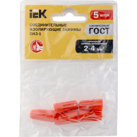 Соединительный зажим IEK СИЗ-1, 2.0-4.0, оранжевый, 5шт, ИЭК USC-10-5-005