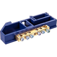 Нулевая шина на DIN-изоляторе IEK 6x9, 6групп в сборе YNN10-69-6D-K07