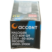 Галогенная лампа АКЦЕНТ JCD, 230В, 40W, G9, FR, капсульная, матовая 4606400204299