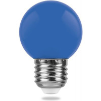 Лампа FERON LED 1вт Е27, синий, шар 25118