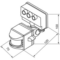 Настенный ИК датчик FERON 1200w, 120°, 12м, IP44, белый 22003