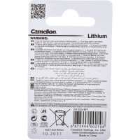 Литиевая батарейка Camelion CR1025 BP-1, 3V 5228