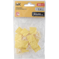 Самоклеящаяся площадка под хомуты IEK 20x20 белая 20 шт. ИЭК UHP30-20-020