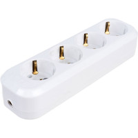 Колодка (розетка удлинителя) LUX У4-Е 4-местная, с заземлением, 250В 16А 4606400416616