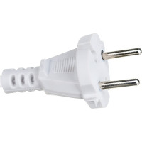 Сетевой шнур LUX V2 ПВС 2x0.75 3м, с вилкой, без заземления, белый 4606400609650