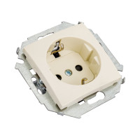 Розетка Simon 2P+E Schuko, со шторками, 16А, 250В, винтовой зажим, слоновая кость 20 1591443-031