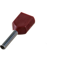 Наконечник IEK НШвИ, 2x0,75-8 мм2, темно-красный, ИЭК, НГИ2, 100 шт, UTE10-D75-100