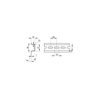 Дин-рейка перфорированная DKC OMEGA 3AF, 2м 35x15мм. 02150DIY