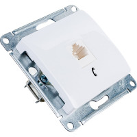 Механизм телефонной розетки Systeme Electric 1-м RJ11 GLOSSA белая SchE GSL000181T