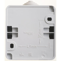 Выключатель Systeme Electric 2-клавишный ОП Этюд 10А IP44 серый SchE BA10-042C