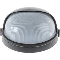 Уличный светильник Светозар влагозащищенный с верхним защитным кожухом круг цвет черный 100 Вт SV-57263-B