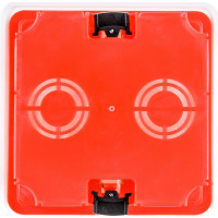 Распаечная коробка IEK 92x92x45, КМ41022, пластиковые лапки, с крышкой, ИЭК UKG11-092-092-045-P