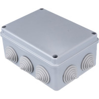 Распаечная коробка IEK открытой проводки, 150x110x70, IP44, KM41241, 10 кабель вводов,  ИЭК UKO10-150-110-070-K41-44