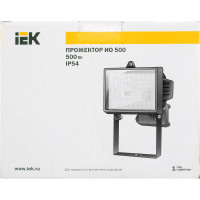 Прожектор IEK, FLИО, 500, IP54, ИЭК, черный LPI01-1-0500-K02
