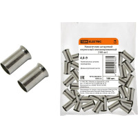 Наконечник-гильза IEK НГ, 4,0-9, без изоляции, 100шт, ИЭК UEN10-4009