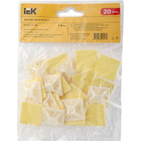 Самоклеящаяся площадка под хомуты IEK 25x25 белая 20 шт. ИЭК UHP30-25-020