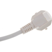 Сетевой шнур LUX V3 ПВС 3x0.75 3м, с вилкой, с заземлением, белый 4606400609681
