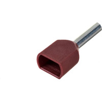 Наконечник IEK НШвИ, 2x0,75-8 мм2, темно-красный, ИЭК, НГИ2, 100 шт, UTE10-D75-100