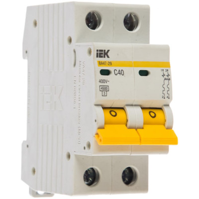 IEK Выключатель авт. мод. 2п C 40А ВА 47-29 4.5кА ИЭК MVA20-2-040-C