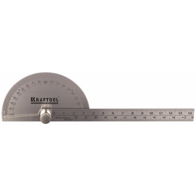 KRAFTOOL KRAFTOOLProtractor Транспортир с линейкой из нержавеющей стали, 145мм 34290