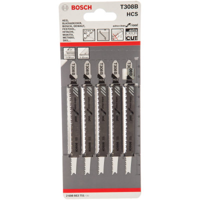 Bosch 5 ПИЛКИ ЛОБЗ.Т308 В, HCS 2608663751