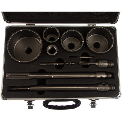 ЗУБР Профессионал Набор коронок по бетону с оснасткой, d= 33,50,68,82,100 мм, кейс, 29185-H10