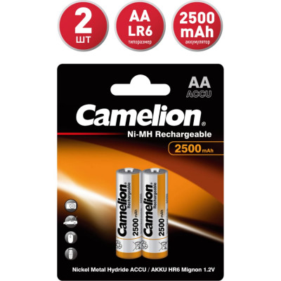 Camelion AA-2500mAh Ni-Mh BL-2 аккум-р,1.2В 6107