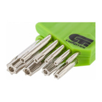 Набор имбусовых ключей Tamper-Torx, 9 шт: TT T10-T50, 45Х, СИБРТЕХ закаленные, короткие, никель.// 12321