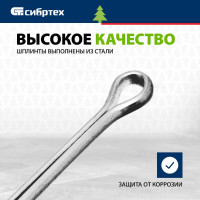 СИБРТЕХ Набор шплинтов, S головки х L: 1,6x25, 2,3x25, 2,3x38, 3,1x32, 3,1x50, 4x63 мм, 555 предм.// 47604