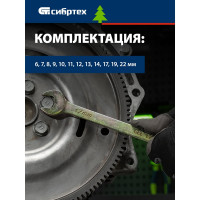 СИБРТЕХ Набор ключей комбинированных 6-22 мм. 12 шт., // 15439