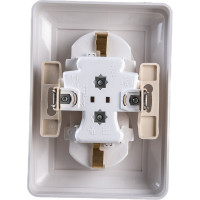 Двойная розетка с заземлением Systeme Electric защитные шторки и рамка, белая СП W59 SchE RS16-255-18