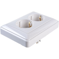 Двойная розетка с заземлением Systeme Electric защитные шторки и рамка, белая СП W59 SchE RS16-255-18